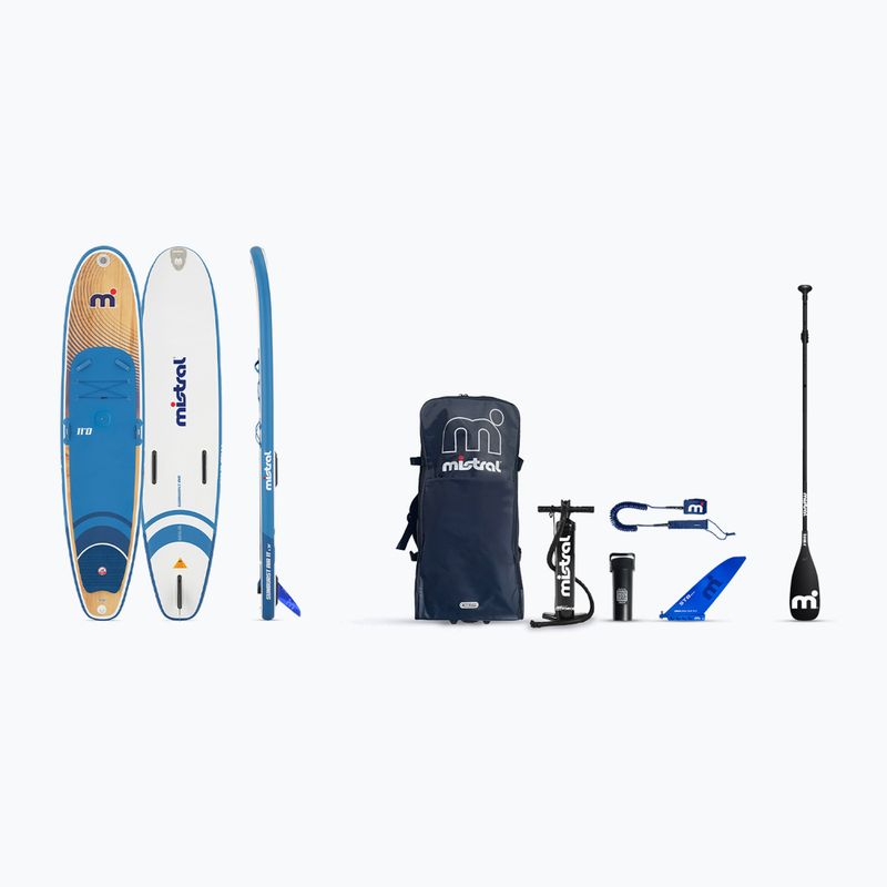 SUP Mistral Sunburst Air 11'0 Holz blau/weißes Brett
