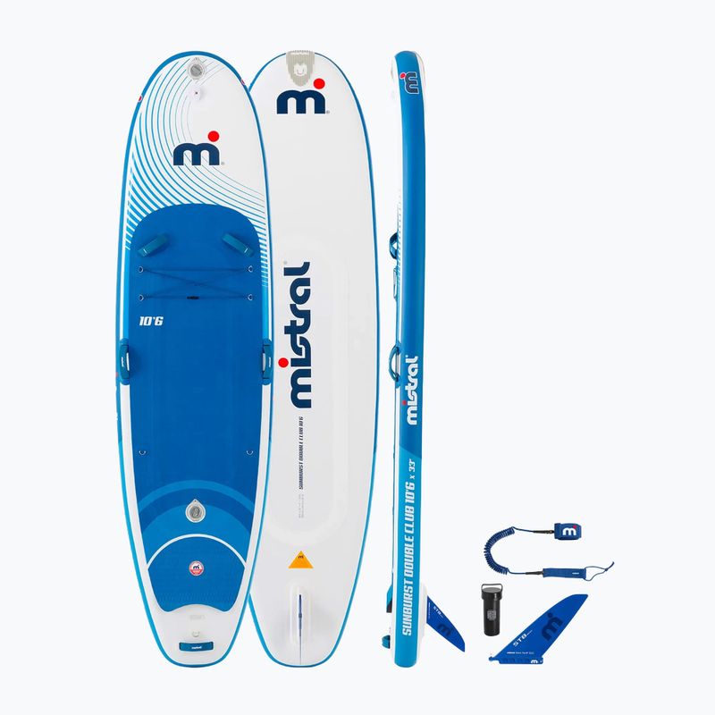 SUP Board Stand up Paddle Board Mistral Sunburst Double Club 10'6" white/green