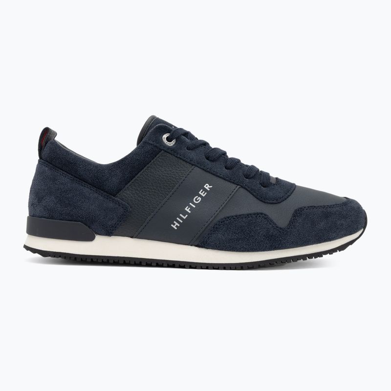 Tommy Hilfiger Herrenschuhe Iconic Leder Wildleder Mix Runner Mitternacht 2