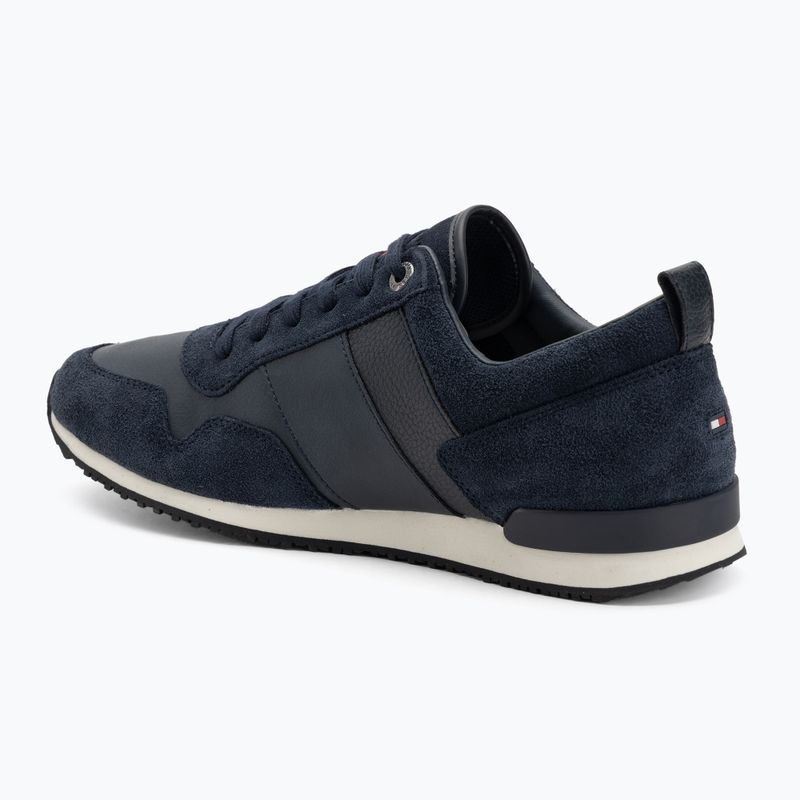 Tommy Hilfiger Herrenschuhe Iconic Leder Wildleder Mix Runner Mitternacht 3