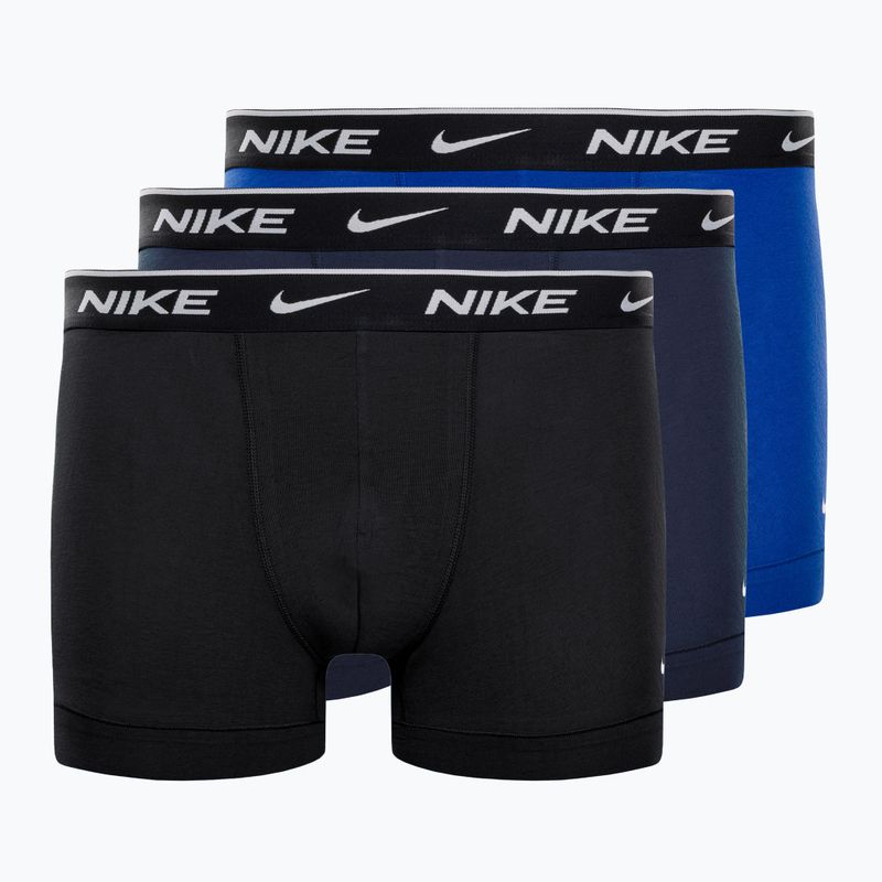 Herren Boxershorts Nike Everyday Cotton Stretch Trunk 3Pk UB1 obsidian / game royal / schwarz