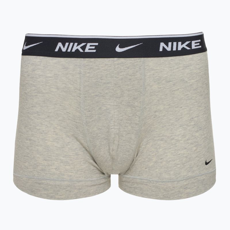 Herren Boxershorts Nike Everyday Cotton Stretch Trunk 3 Paar weiß/grau heather/schwarz 3