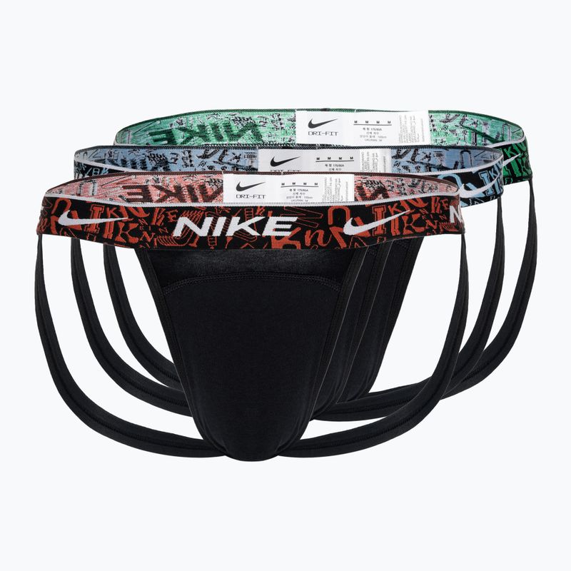Herren Slips Nike Dri-FIT Everyday Cotton Stretch Jock Strap 3 Paar black/red/aquarius blue/stadium green
