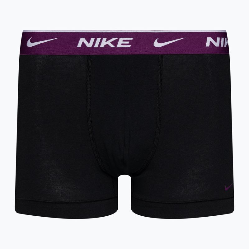 Herren Nike Everyday Cotton Stretch Trunk Boxershorts 3 Paar schwarz/violett/orange 3