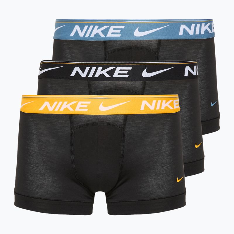 Herren Boxershorts Nike Dri-FIT Ultra Comfort Trunk 3 Paar schwarz gold/storm/schwarz