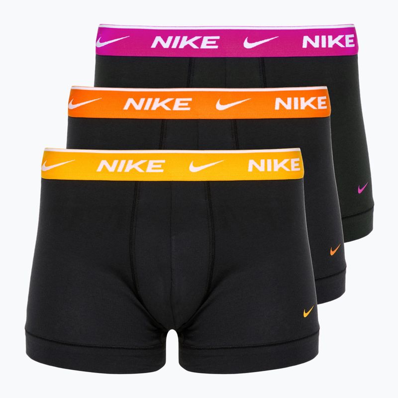 Herren Boxershorts Nike Everyday Cotton Stretch Trunk 3 Paar schwarz/gold/hyper crimson