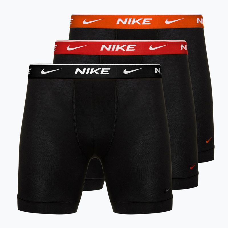 Herren Nike Everyday Cotton Stretch Boxershorts 3 Paar schwarz team orange/rot/schwarz