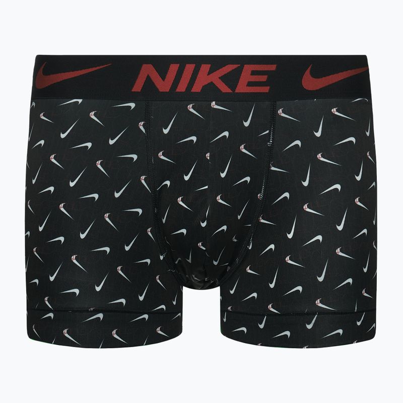 Nike Dri-Fit Essential Herren Boxershorts 3 Paar Swoosh Life Print/uni rot/schwarz