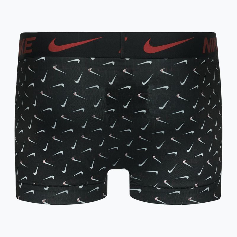 Nike Dri-Fit Essential Herren Boxershorts 3 Paar Swoosh Life Print/uni rot/schwarz