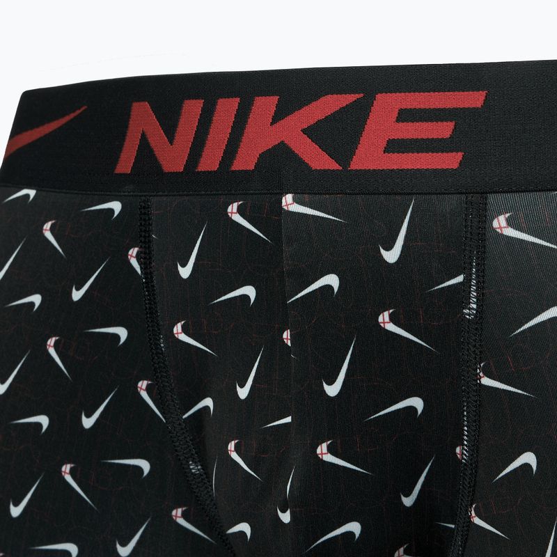 Nike Dri-Fit Essential Herren Boxershorts 3 Paar Swoosh Life Print/uni rot/schwarz