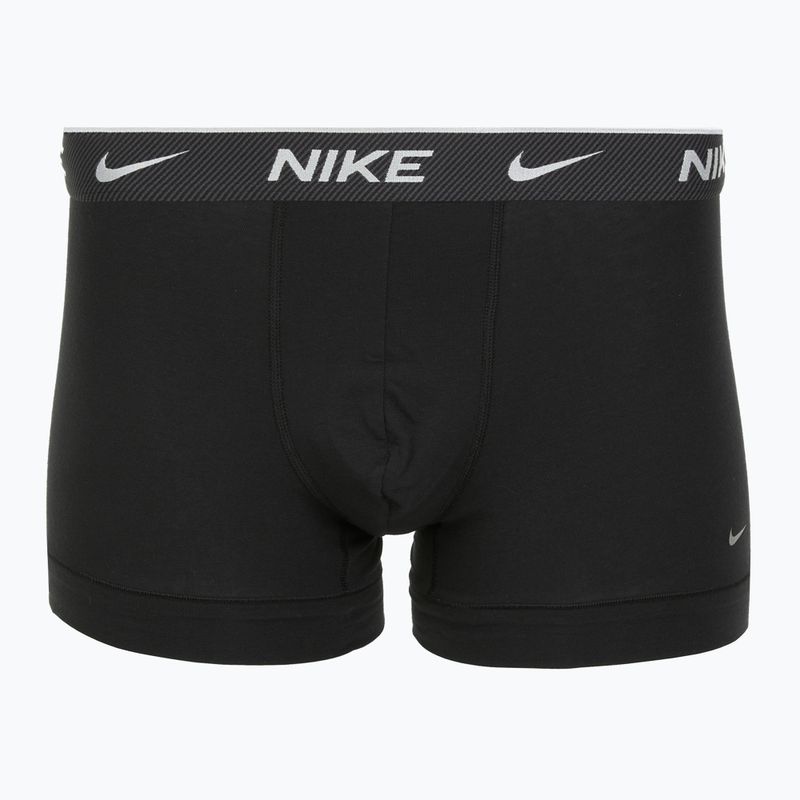 Herren Boxershorts Nike Everyday Cotton Stretch Trunk 3 Paar schwarz/iron game/cool grey Hochglanz texturiert wb 4