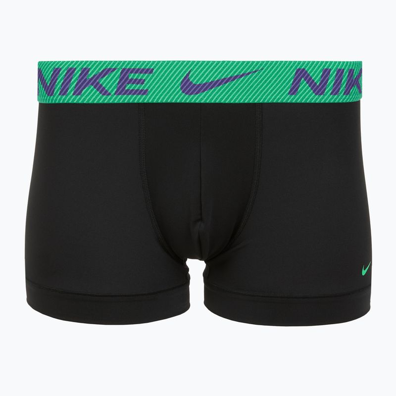 Herren Boxershorts Nike Dri-Fit Essential Micro Trunk 3 Paar schwarzer grüner Schock/wildviolett/schwarzer Text wb 2