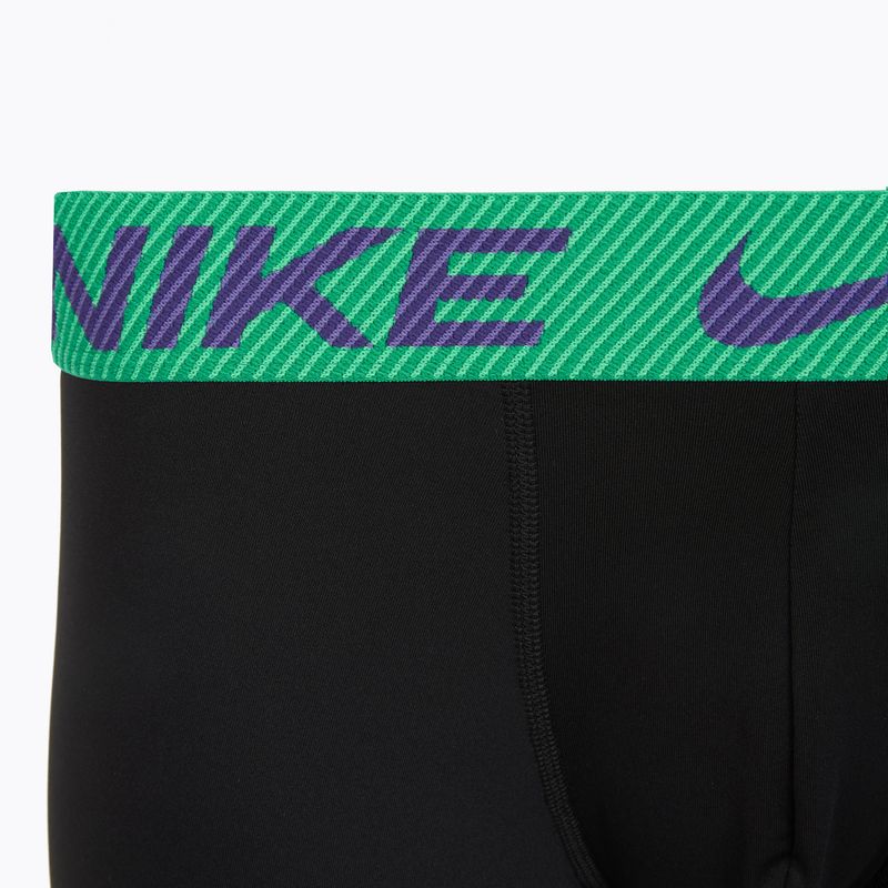 Herren Boxershorts Nike Dri-Fit Essential Micro Trunk 3 Paar schwarzer grüner Schock/wildviolett/schwarzer Text wb 6