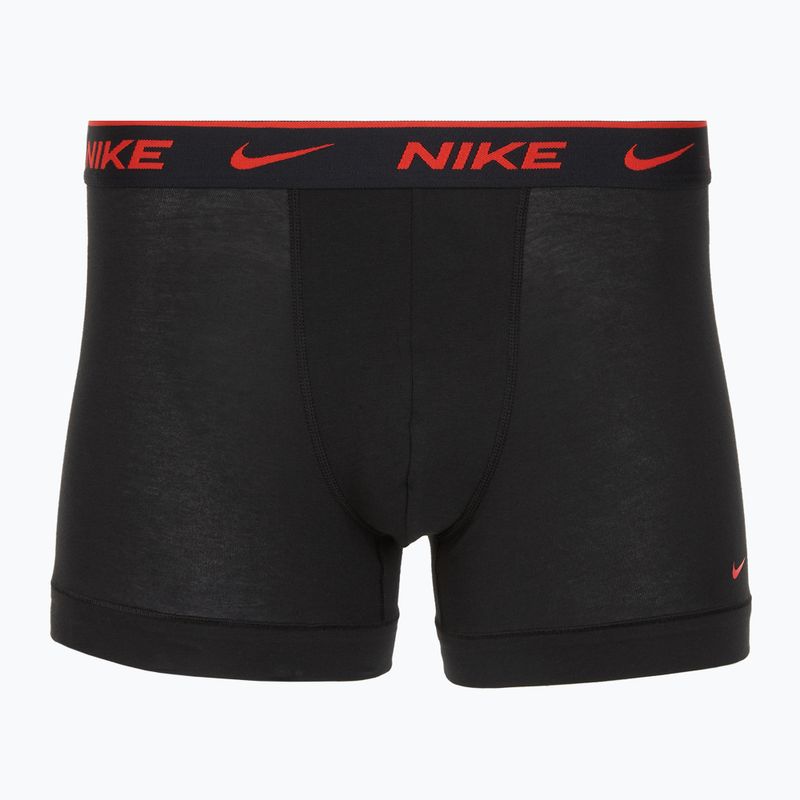 Herren Boxershorts Nike Everyday Cotton Stretch Trunk 3 Paar schwarz lig crim/des och/deep night Logo-Bund 3