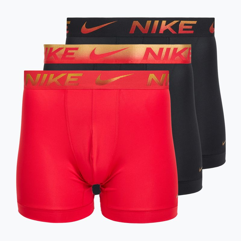 Herren Boxershorts Nike Dri-Fit Essential Micro Boxer Brief 3 Paar university rot/schwarz/schwarz metallic grdient wb