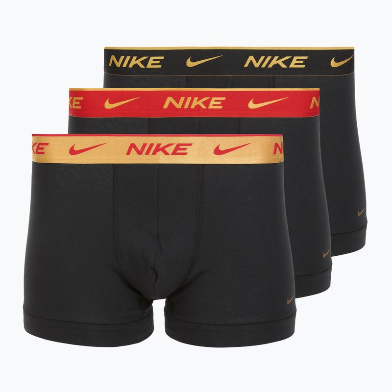 Herren Nike Everyday Cotton Stretch Trunk Boxershorts 3 Paar blk/university rot/weizen gold/schwarz hochglanz wb