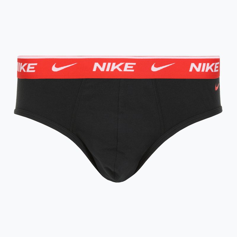 Nike Everyday Cotton Stretch Brief für Männer 3 Paar schwarzes helles Karminrot/Wüstenocker/Schwarz wb 2