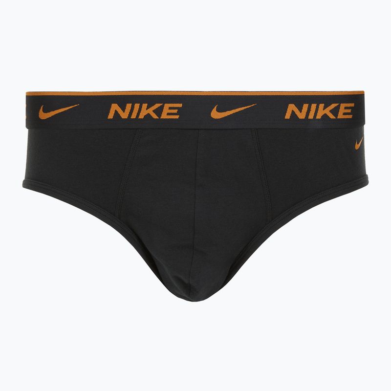 Nike Everyday Cotton Stretch Brief für Männer 3 Paar schwarzes helles Karminrot/Wüstenocker/Schwarz wb 4