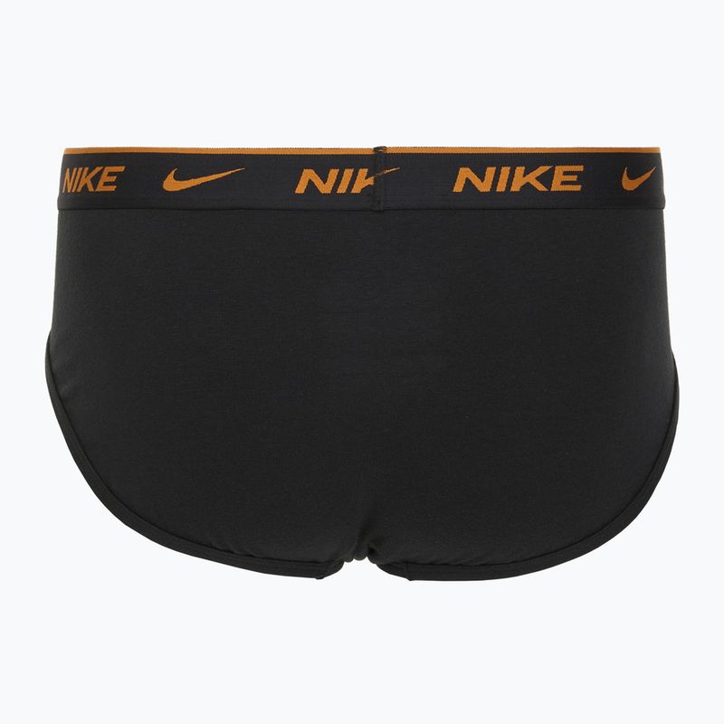 Nike Everyday Cotton Stretch Brief für Männer 3 Paar schwarzes helles Karminrot/Wüstenocker/Schwarz wb 5