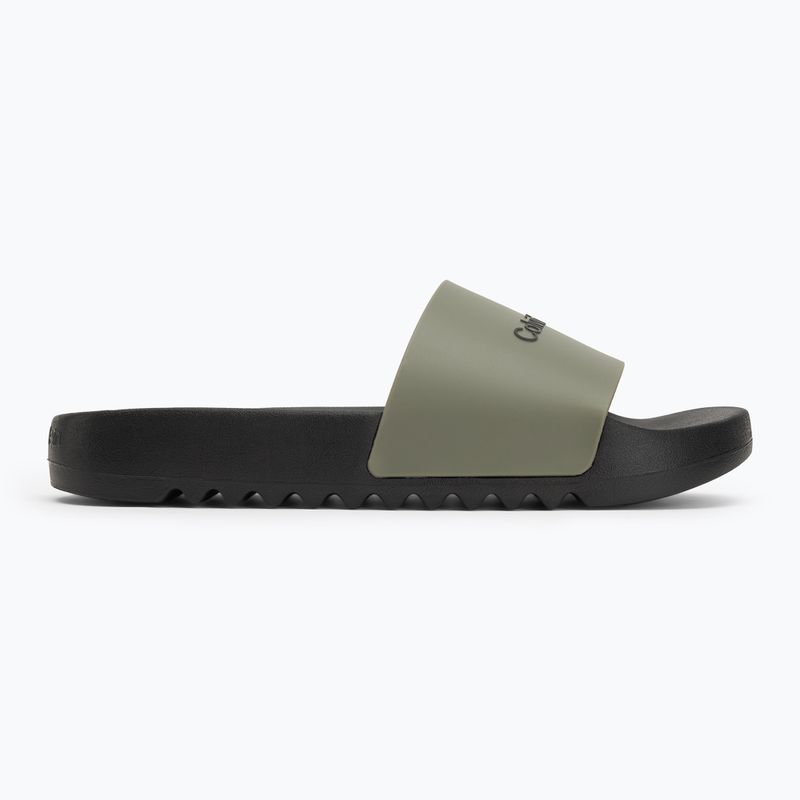 Calvin Klein Herren Flip-Flops HM0HM01063 Chuncky Pool Slide Rub Smokey Olive/Schwarz 2