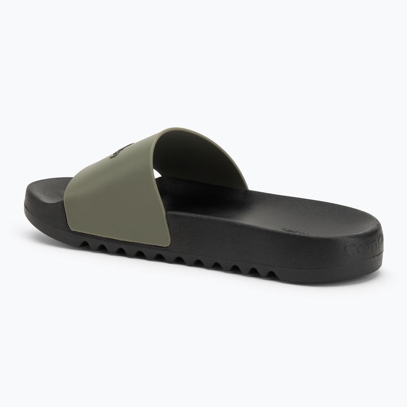 Calvin Klein Herren Flip-Flops HM0HM01063 Chuncky Pool Slide Rub Smokey Olive/Schwarz 3
