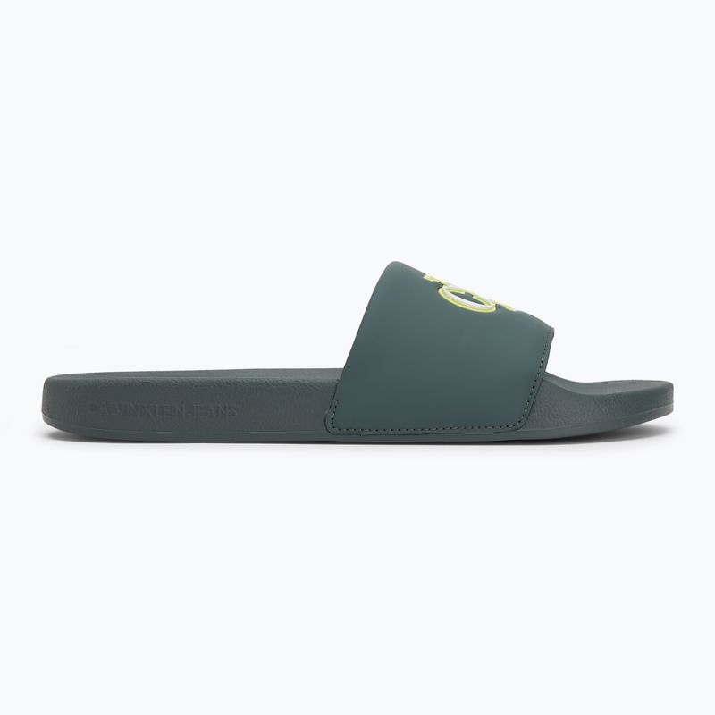 Herren Calvin Klein YM0YM01281 Jelly Mono PU Seaside Aqua/Weiß Flip-Flops 2