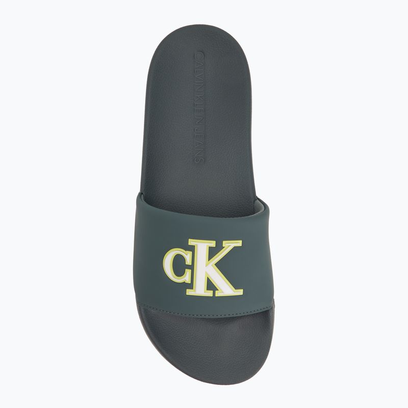 Herren Calvin Klein YM0YM01281 Jelly Mono PU Seaside Aqua/Weiß Flip-Flops 5