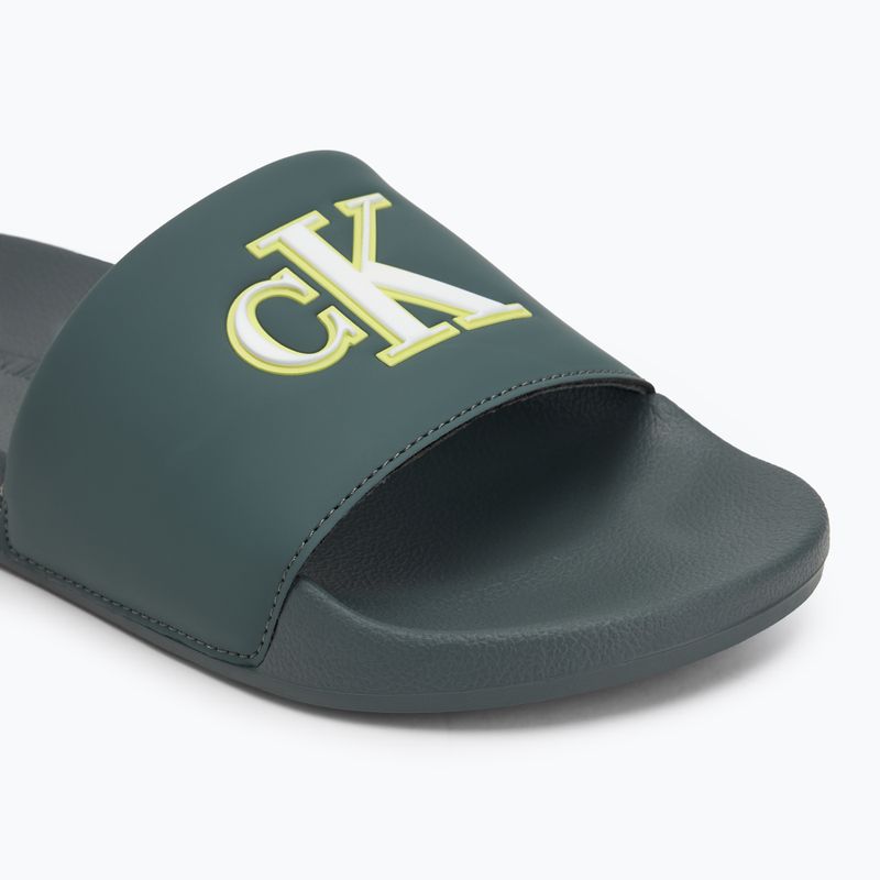 Herren Calvin Klein YM0YM01281 Jelly Mono PU Seaside Aqua/Weiß Flip-Flops 7