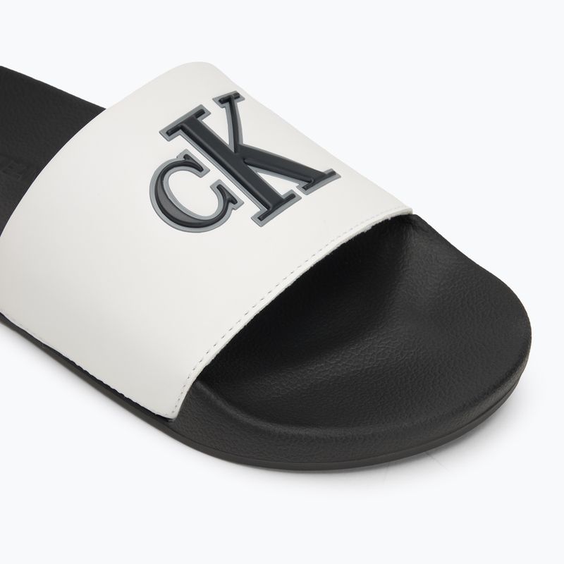 Calvin Klein Herren Flip-Flops YM0YM01281 Jelly Mono PU Bright White/Black 7