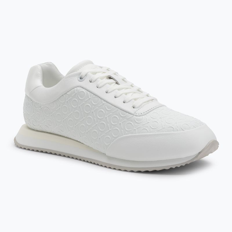 Calvin Klein Damen Schuhe HW0HW02574 Runner Lace Up Mono Pu Triple Bright White