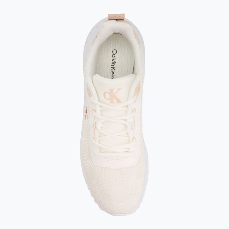 Calvin Klein Damen Schuhe YW0YW01851 Eva Runner L-Up Mix Mesh Logo Ck hell weiß/schwarz 5