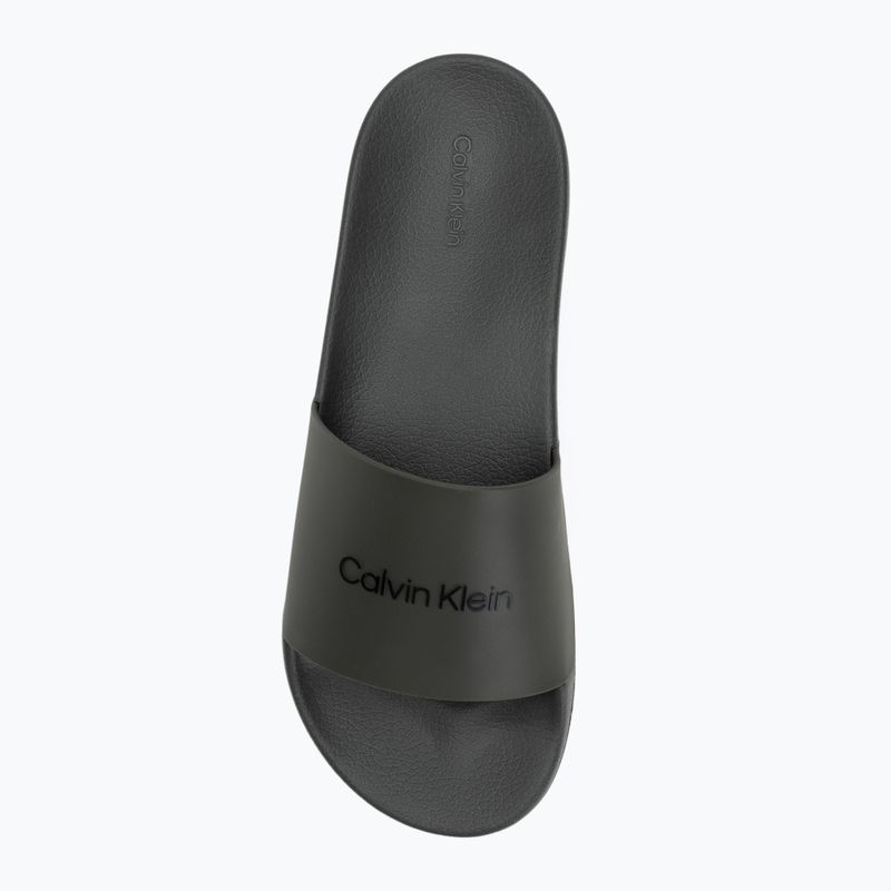Calvin Klein Herren Flip-Flops HM0HM00455 Pool Slide Rubber dark olive 5