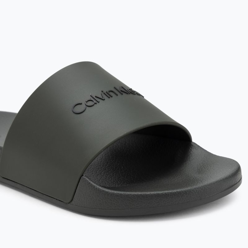 Calvin Klein Herren Flip-Flops HM0HM00455 Pool Slide Rubber dark olive 7