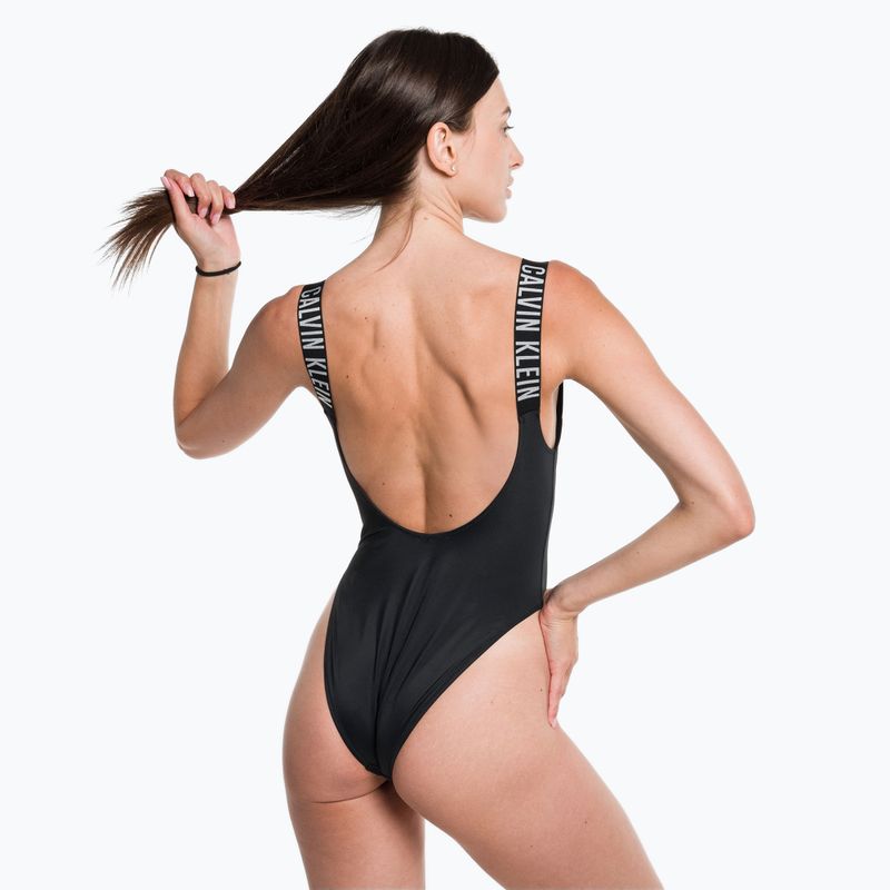 Calvin Klein Scoop Back One Piece Badeanzug für Frauen Schwarz 6