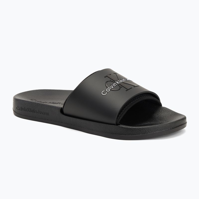 Herren Calvin Klein YM0YM00361 Slide Gummi Neopren Monologo schwarz Flip-Flops