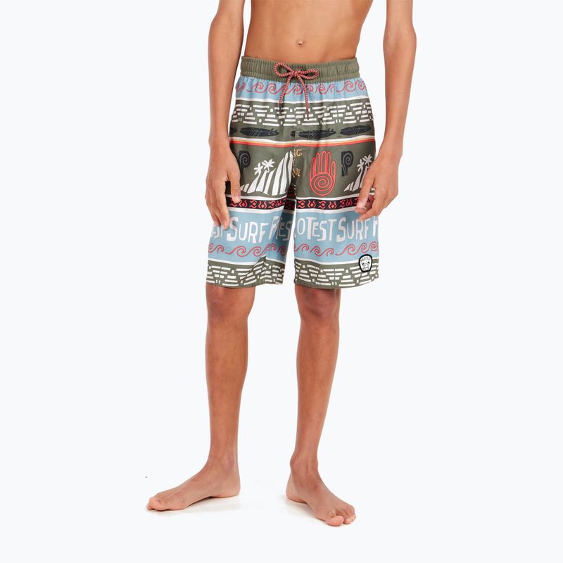 Badeshorts Kinder Protest Prtcinema artichoke green