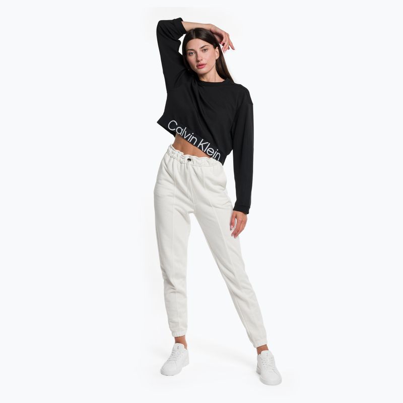 Damen Trainingshose Calvin Klein Knit YBI weißes Wildleder 2