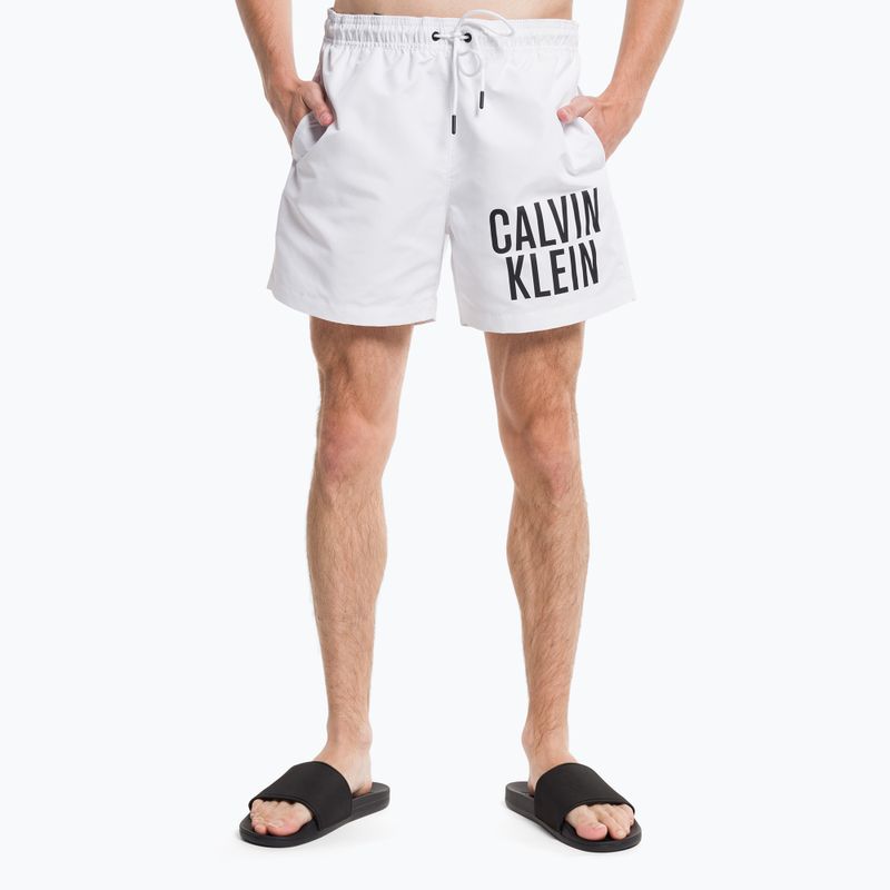 Calvin Klein Medium Herren Badeshorts mit Kordelzug weiß