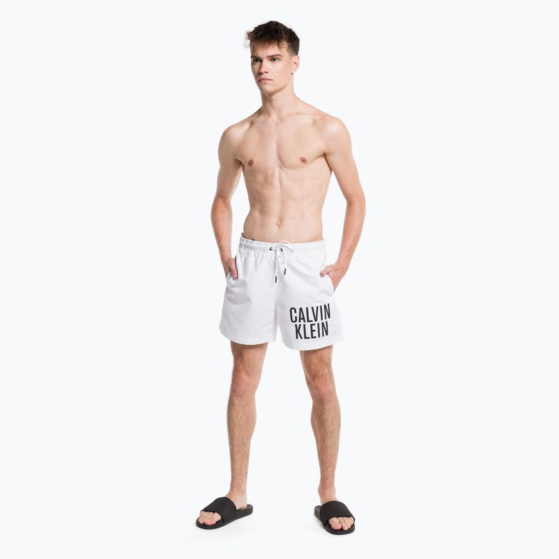 Calvin Klein Medium Herren Badeshorts mit Kordelzug weiß