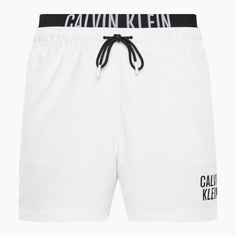 Herren Calvin Klein Medium Double Waistband Swim Shorts weiß