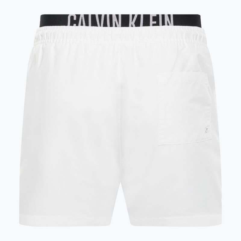 Herren Calvin Klein Medium Double Waistband Swim Shorts weiß 2