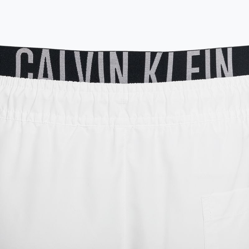 Herren Calvin Klein Medium Double Waistband Swim Shorts weiß 4