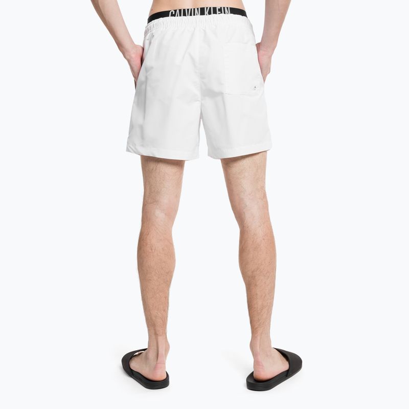 Herren Calvin Klein Medium Double Waistband Swim Shorts weiß 7