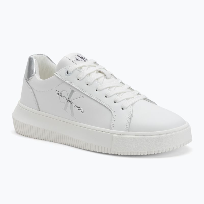 Calvin Klein Damen Schuhe YW0YW01224 Cupsole Mono Lth Wn weiß/silber