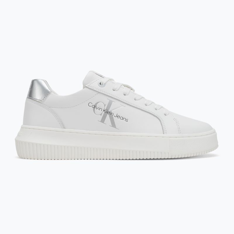 Calvin Klein Damen Schuhe YW0YW01224 Cupsole Mono Lth Wn weiß/silber 2