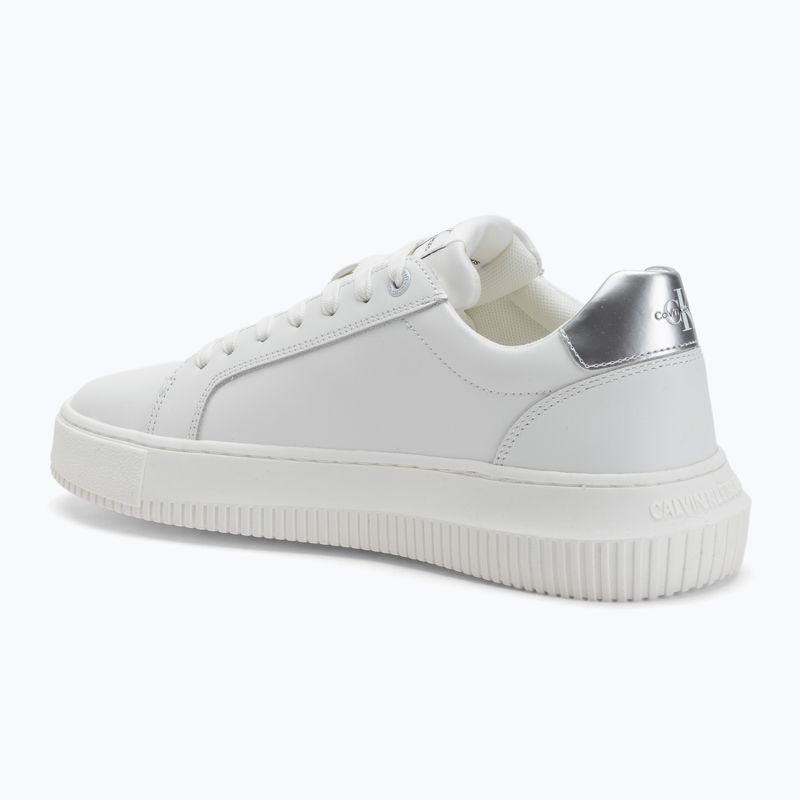 Calvin Klein Damen Schuhe YW0YW01224 Cupsole Mono Lth Wn weiß/silber 3