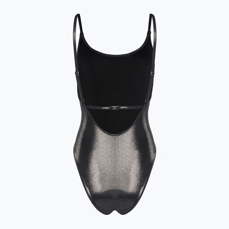 Calvin Klein Scoop Back One Piece Badeanzug für Frauen Schwarz 2