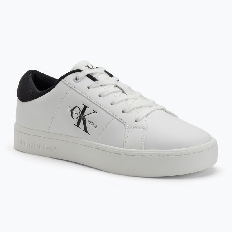 Calvin Klein Damenschuhe YW0YW01444 Classic Cupsole Lowlaceup Lth Wn hellweiß/schwarz