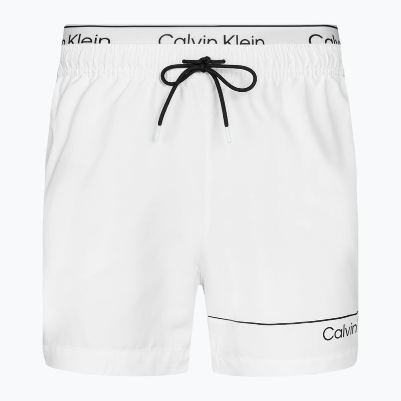 Calvin Klein Medium Double WB klassische weiße Badeshorts für Männer