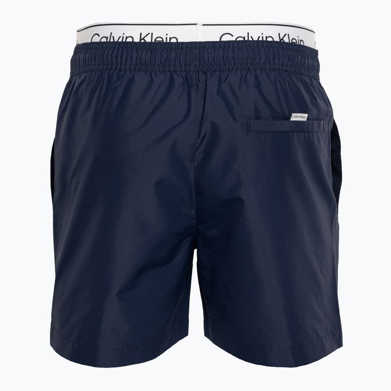 Herren Calvin Klein Medium Double WB Signatur navy swim shorts 2